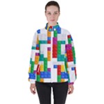 Colorful Bricks, Bricks, Colorful, Colors, Games, Lego, Rainbow Women s High Neck Windbreaker