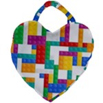 Colorful Bricks, Bricks, Colorful, Colors, Games, Lego, Rainbow Giant Heart Shaped Tote