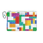 Colorful Bricks, Bricks, Colorful, Colors, Games, Lego, Rainbow Canvas Cosmetic Bag (Medium)