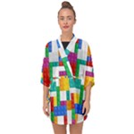 Colorful Bricks, Bricks, Colorful, Colors, Games, Lego, Rainbow Half Sleeve Chiffon Kimono