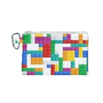 Colorful Bricks, Bricks, Colorful, Colors, Games, Lego, Rainbow Canvas Cosmetic Bag (Small)