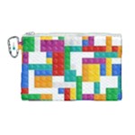 Colorful Bricks, Bricks, Colorful, Colors, Games, Lego, Rainbow Canvas Cosmetic Bag (Large)