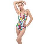 Colorful Bricks, Bricks, Colorful, Colors, Games, Lego, Rainbow Plunging Cut Out Swimsuit