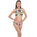 Colorful Bricks, Bricks, Colorful, Colors, Games, Lego, Rainbow Cross Front Halter Bikini Set