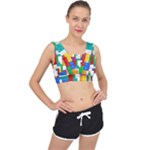 Colorful Bricks, Bricks, Colorful, Colors, Games, Lego, Rainbow V-Back Sports Bra