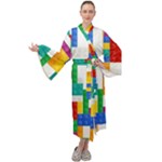 Colorful Bricks, Bricks, Colorful, Colors, Games, Lego, Rainbow Maxi Velvet Kimono