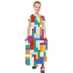 Colorful Bricks, Bricks, Colorful, Colors, Games, Lego, Rainbow Kids  Short Sleeve Maxi Dress