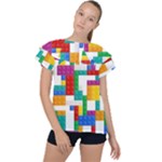 Colorful Bricks, Bricks, Colorful, Colors, Games, Lego, Rainbow Ruffle Collar Chiffon Blouse