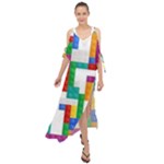 Colorful Bricks, Bricks, Colorful, Colors, Games, Lego, Rainbow Maxi Chiffon Cover Up Dress