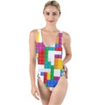 Colorful Bricks, Bricks, Colorful, Colors, Games, Lego, Rainbow High Leg Strappy Swimsuit