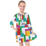 Colorful Bricks, Bricks, Colorful, Colors, Games, Lego, Rainbow Kids  Quarter Sleeve Shirt Dress