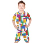 Colorful Bricks, Bricks, Colorful, Colors, Games, Lego, Rainbow Kids  T-Shirt and Shorts Set