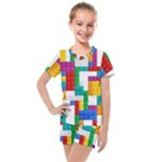 Colorful Bricks, Bricks, Colorful, Colors, Games, Lego, Rainbow Kids  Mesh T-Shirt and Shorts Set