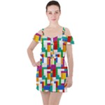 Colorful Bricks, Bricks, Colorful, Colors, Games, Lego, Rainbow Ruffle Cut Out Chiffon Playsuit