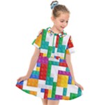 Colorful Bricks, Bricks, Colorful, Colors, Games, Lego, Rainbow Kids  Short Sleeve Shirt Dress