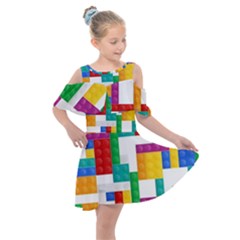 Kids  Shoulder Cutout Chiffon Dress 