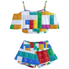 Kids  Off Shoulder Skirt Bikini 