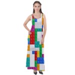 Colorful Bricks, Bricks, Colorful, Colors, Games, Lego, Rainbow Sleeveless Velour Maxi Dress