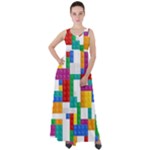 Colorful Bricks, Bricks, Colorful, Colors, Games, Lego, Rainbow Empire Waist Velour Maxi Dress