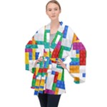 Colorful Bricks, Bricks, Colorful, Colors, Games, Lego, Rainbow Long Sleeve Velvet Kimono 