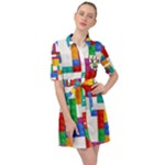 Colorful Bricks, Bricks, Colorful, Colors, Games, Lego, Rainbow Belted Shirt Dress