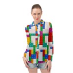 Colorful Bricks, Bricks, Colorful, Colors, Games, Lego, Rainbow Long Sleeve Chiffon Shirt