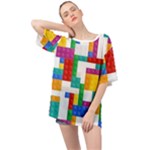 Colorful Bricks, Bricks, Colorful, Colors, Games, Lego, Rainbow Oversized Chiffon Top