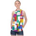 Colorful Bricks, Bricks, Colorful, Colors, Games, Lego, Rainbow High Neck Satin Top