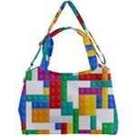 Colorful Bricks, Bricks, Colorful, Colors, Games, Lego, Rainbow Double Compartment Shoulder Bag