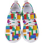 Colorful Bricks, Bricks, Colorful, Colors, Games, Lego, Rainbow Women s Velcro Strap Shoes