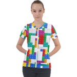 Colorful Bricks, Bricks, Colorful, Colors, Games, Lego, Rainbow Short Sleeve Zip Up Jacket