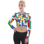 Colorful Bricks, Bricks, Colorful, Colors, Games, Lego, Rainbow Long Sleeve Cropped Velvet Jacket