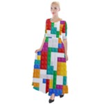 Colorful Bricks, Bricks, Colorful, Colors, Games, Lego, Rainbow Half Sleeves Maxi Dress