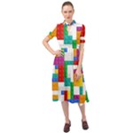 Colorful Bricks, Bricks, Colorful, Colors, Games, Lego, Rainbow Keyhole Neckline Chiffon Dress