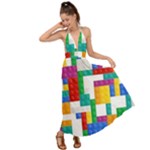 Colorful Bricks, Bricks, Colorful, Colors, Games, Lego, Rainbow Backless Maxi Beach Dress