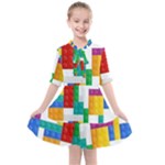 Colorful Bricks, Bricks, Colorful, Colors, Games, Lego, Rainbow Kids  All Frills Chiffon Dress