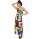 Colorful Bricks, Bricks, Colorful, Colors, Games, Lego, Rainbow V-Neck Chiffon Maxi Dress