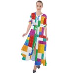 Colorful Bricks, Bricks, Colorful, Colors, Games, Lego, Rainbow Waist Tie Boho Maxi Dress