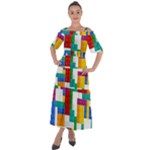 Colorful Bricks, Bricks, Colorful, Colors, Games, Lego, Rainbow Shoulder Straps Boho Maxi Dress 