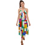 Colorful Bricks, Bricks, Colorful, Colors, Games, Lego, Rainbow Halter Tie Back Dress 