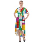 Colorful Bricks, Bricks, Colorful, Colors, Games, Lego, Rainbow Front Wrap High Low Dress