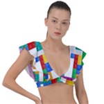 Colorful Bricks, Bricks, Colorful, Colors, Games, Lego, Rainbow Plunge Frill Sleeve Bikini Top