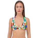 Colorful Bricks, Bricks, Colorful, Colors, Games, Lego, Rainbow Double Strap Halter Bikini Top