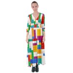 Colorful Bricks, Bricks, Colorful, Colors, Games, Lego, Rainbow Button Up Maxi Dress