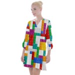 Colorful Bricks, Bricks, Colorful, Colors, Games, Lego, Rainbow Open Neck Shift Dress