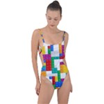 Colorful Bricks, Bricks, Colorful, Colors, Games, Lego, Rainbow Tie Strap One Piece Swimsuit