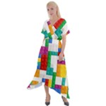 Colorful Bricks, Bricks, Colorful, Colors, Games, Lego, Rainbow Cross Front Sharkbite Hem Maxi Dress