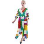 Colorful Bricks, Bricks, Colorful, Colors, Games, Lego, Rainbow Quarter Sleeve Wrap Front Maxi Dress