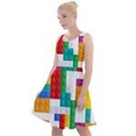 Colorful Bricks, Bricks, Colorful, Colors, Games, Lego, Rainbow Knee Length Skater Dress