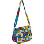 Colorful Bricks, Bricks, Colorful, Colors, Games, Lego, Rainbow Saddle Handbag